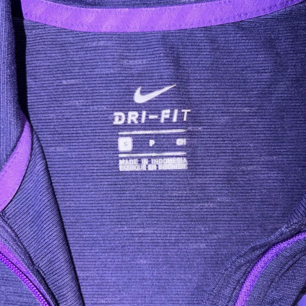 Nike LSU Tigers Womens Purple Dri-FIT Quarter Zip Pullover Shirt Small 34678X